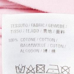 Pre Owned Balenciaga Pink Crest Print Cotton Knit Crew Neck T-Shirt XS