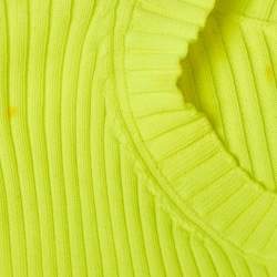Pre Owned Balenciaga Fluorescent Green Rib Knit Sweater M