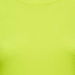 Pre Owned Balenciaga Fluorescent Green Rib Knit Sweater M