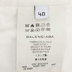 Pre Owned Balenciaga White Jersey Sleeveless Cropped Shirt M