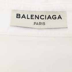 Pre Owned Balenciaga White Jersey Sleeveless Cropped Shirt M