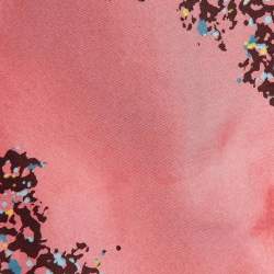 Pre Owned Balenciaga Paris Pink Printed Silk Sleeveless Mini Dress S
