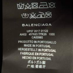 Pre Owned Balenciaga Black Cotton Knit Deconstructed Drape T-Shirt XS