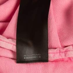 Pre Owned Balenciaga Pink Embroidered Denim Button Front Oversize Jacket S