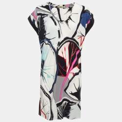 Balenciaga Multicolor Crepe Kimono Mini Dress M