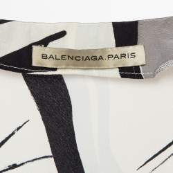 Pre Owned Balenciaga Multicolor Crepe Kimono Mini Dress M