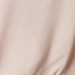 Pre Owned Balenciaga Blush Pink Crepe Ruched Neck Top S
