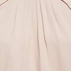 Pre Owned Balenciaga Blush Pink Crepe Ruched Neck Top S