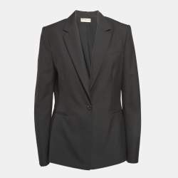 Balenciaga Black Wool Blend Single Breasted Blazer M