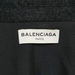 Pre Owned Balenciaga Black Wool Blend Sleeveless Coat S