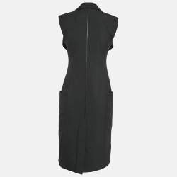 Pre Owned Balenciaga Black Wool Blend Sleeveless Coat S