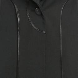 Pre Owned Balenciaga Black Wool Blend Sleeveless Coat S