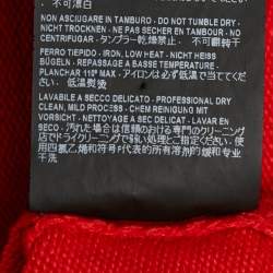 Pre Owned Balenciaga Red Pleated Effect Virgin Wool Sweater M