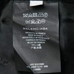 Balenciaga Navy Blue Checkered Wool Mid-Length Coat M