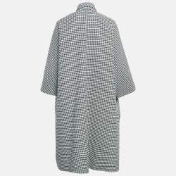Balenciaga Black/White Houndstooth Wool Oversize Coat S