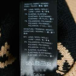 Pre Owned Balenciaga Caramel Brown Allover Logo Wool Oversized Sweater M