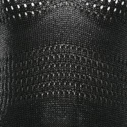 Pre Owned Balenciaga Black Glossy Knit Sleeveless Mini Dress M