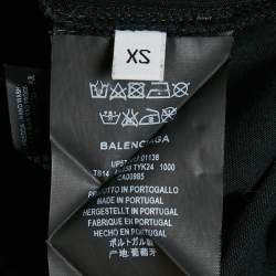 Pre Owned Balenciaga Black Logo Print Cotton Jersey Oversized T-Shirt XS