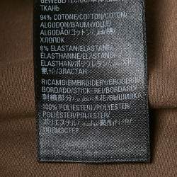 Pre Owned Balenciaga Brown Logo Embroidered Jersey Sleeveless T-Shirt XXS