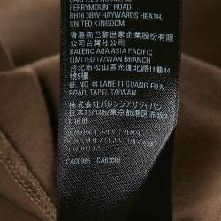 Pre Owned Balenciaga Brown Logo Embroidered Jersey Sleeveless T-Shirt XXS