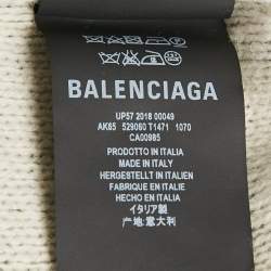 Pre Owned Balenciaga Black Logo All Over Wool Rib Knit Sweater S