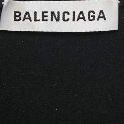 Pre Owned Balenciaga Black Logo Print Jersey Tank Top M