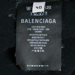 Pre Owned Balenciaga Black Logo Print Jersey Tank Top M