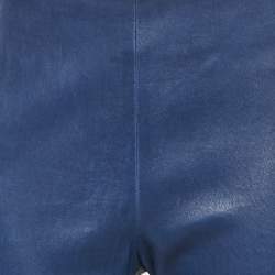 Balenciaga Blue Genuine Leather Skinny Fit Pants L 