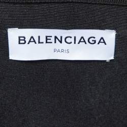 Balenciaga Black Boucle Wool Midi Skirt S