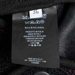 Balenciaga Black Boucle Wool Midi Skirt S