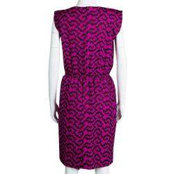 مملوكة مسبقًا Balenciaga Pink Contrast Embroidered Elasticized Waist Sleeveless Dress M