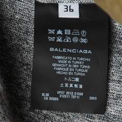 Pre Owned Balenciaga Green Cotton Blend Quilt Detail Biker Jacket S