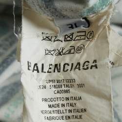 Balenciaga Green USD Print Cotton Blend Oversized Shirt S