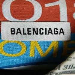 Balenciaga Green USD Print Cotton Blend Oversized Shirt S