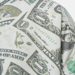 Balenciaga Green USD Print Cotton Blend Oversized Shirt S