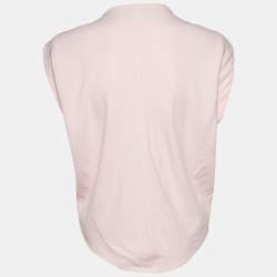 Pre Owned Balenciaga Pink Crepe Sleeveless Top S