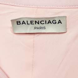 Pre Owned Balenciaga Pink Crepe Sleeveless Top S