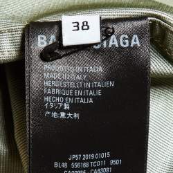 Pre Owned Balenciaga Beige Logo Print Nylon Windbreaker Jacket M