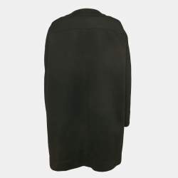 Pre Owned Balenciaga Black Stretch Cotton Single Breasted Coat M