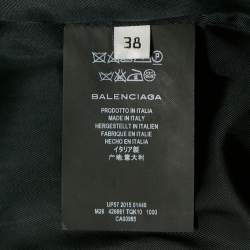 Pre Owned Balenciaga Black Stretch Cotton Single Breasted Coat M