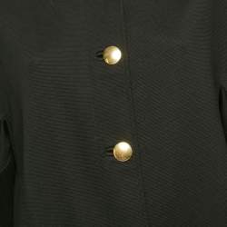 Pre Owned Balenciaga Black Stretch Cotton Single Breasted Coat M