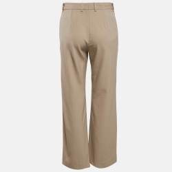 Pre Owned Balenciaga Beige Gabardine Straight-Leg Formal Trousers L