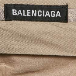 Pre Owned Balenciaga Beige Gabardine Straight-Leg Formal Trousers L