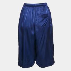 Pre Owned Balenciaga Homewear Blue Satin Pajama Shorts S