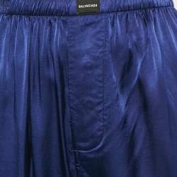 Pre Owned Balenciaga Homewear Blue Satin Pajama Shorts S