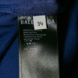 Pre Owned Balenciaga Homewear Blue Satin Pajama Shorts S