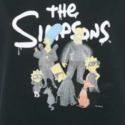 Pre Owned Balenciaga Black The Simpsons Print Cotton Unifit T-Shirt L