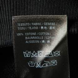 Pre Owned Balenciaga Black Logo Print Cotton Hooded Sweatshirt S