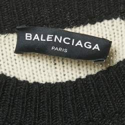 Balenciaga Black Logo Jacquard Knit Jumper L
