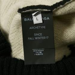 Balenciaga Black Logo Jacquard Knit Jumper L